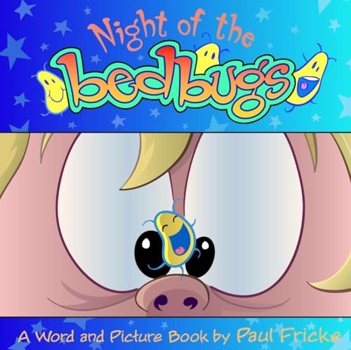 Cartoon cover of “Night of the Bedbugs” featuring a bug on a nose.