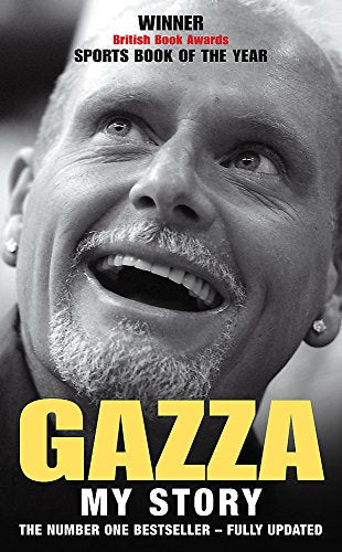 Close-up book cover featuring Paul Gascoigne, titled “Gazza: My Story.”