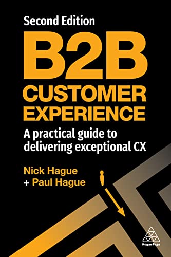 Book cover: “B2B Customer Experience” second edition, black background, orange text.