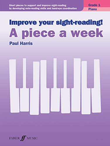 Piano keyboard graphic on purple background with blue and purple text for music book.