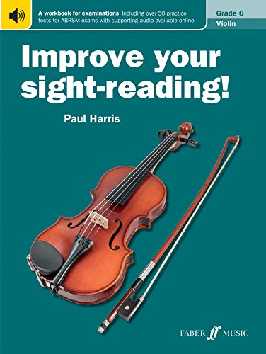 Cover of Improve your sight-reading! Violin Grade 6 book with a violin and bow.