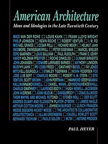 Book cover: "American Architecture" with a long list of architect names.