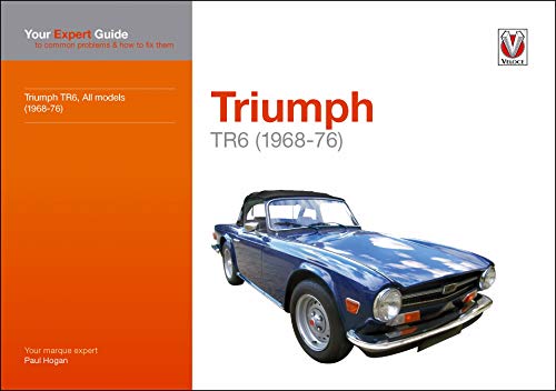 Book cover featuring a blue Triumph TR6 car with orange and white text.