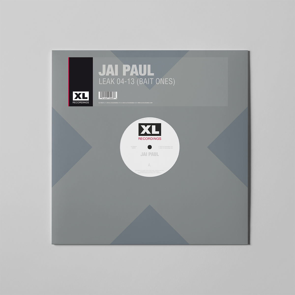 Jai Paul vinyl record cover, grey background with red and black text.