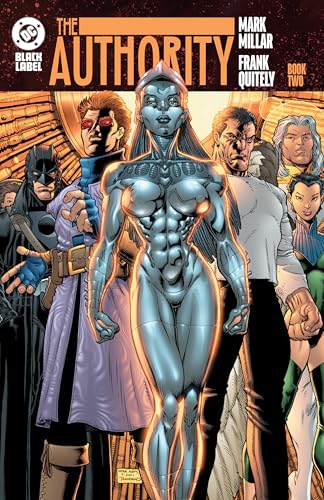 Comic book cover featuring a silver, armored woman and a group of figures.