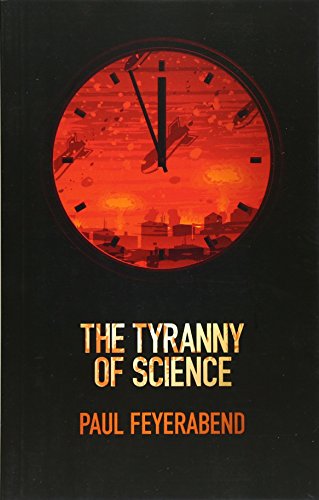 Book cover: red clock face over a cityscape, title "The Tyranny of Science".
