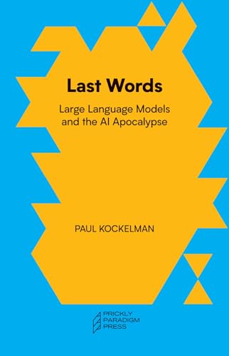Book cover with yellow geometric shapes and black text: "Last Words.