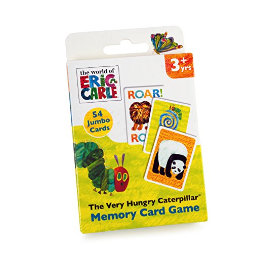Memory card game packaging featuring The Very Hungry Caterpillar and animals.