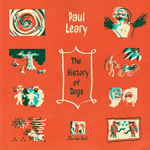 Orange album cover with Paul Leary text and various surreal, colorful line-art illustrations.