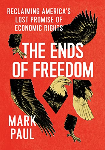 Book cover with bold white text and fragmented eagle illustrations on red.