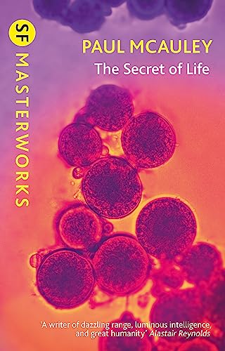 Book cover: "The Secret of Life" with a microscopic cell image.