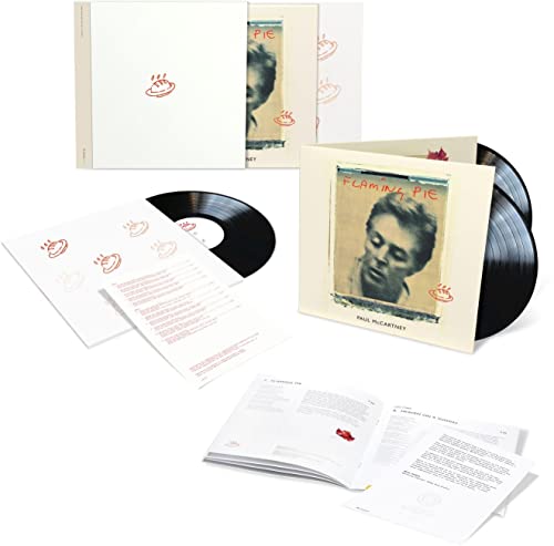 Paul McCartney Flaming Pie vinyl record set with album cover, inner sleeves, and booklet.