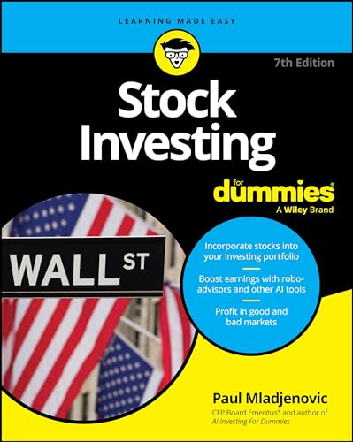 Book cover: "Stock Investing For Dummies," 7th Edition, with Wall Street image.