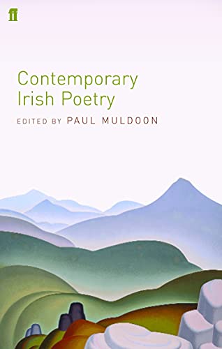 Book cover: "Contemporary Irish Poetry" with a landscape painting.