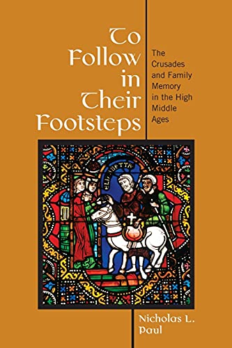 Book cover with stained glass image of medieval crusaders on horseback.