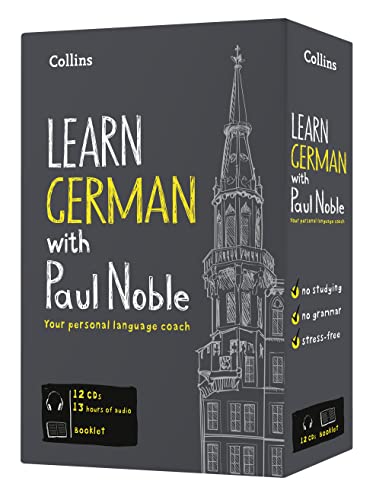 Black box for “Learn German with Paul Noble” audio course, featuring a tower.