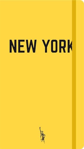 Yellow journal with "NEW YORK" text and Statue of Liberty silhouette.
