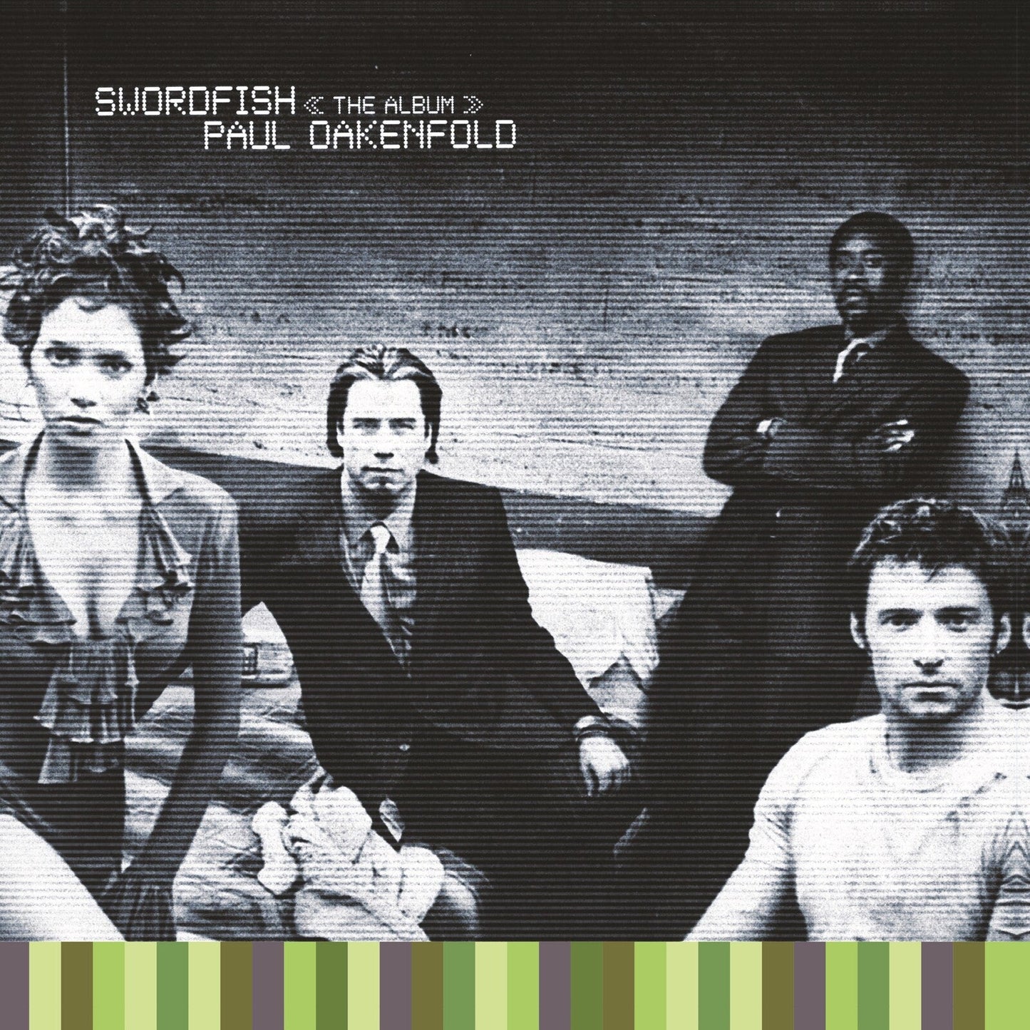 Album cover for Paul Oakenfold’s “Swordfish” featuring four men in a grainy image.
