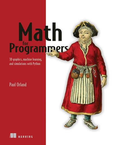 Book cover: "Math for Programmers" with illustration of a person in red.