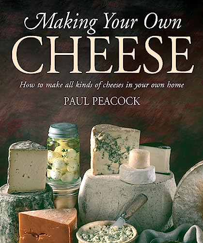 Book cover with cheese varieties, a jar of cheese curds, and a knife.