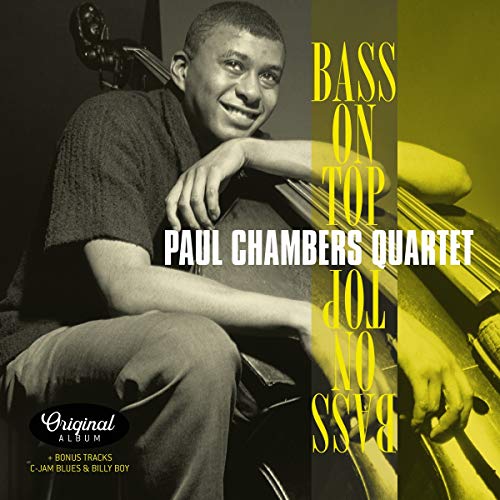 Paul Chambers with upright bass on album cover, yellow text.