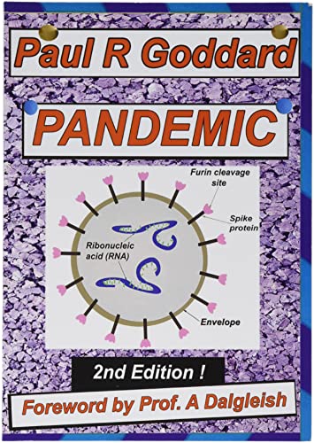 Book cover titled PANDEMIC by Paul R. Goddard featuring a diagram of a virus.