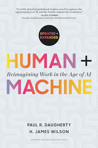 Book cover: "Human + Machine" with colorful text and author names.