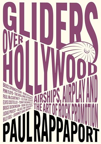 Book cover: "Gliders Over Hollywood" with airship illustration and purple text.