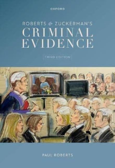Book cover: Roberts & Zuckerman's Criminal Evidence, courtroom illustration.