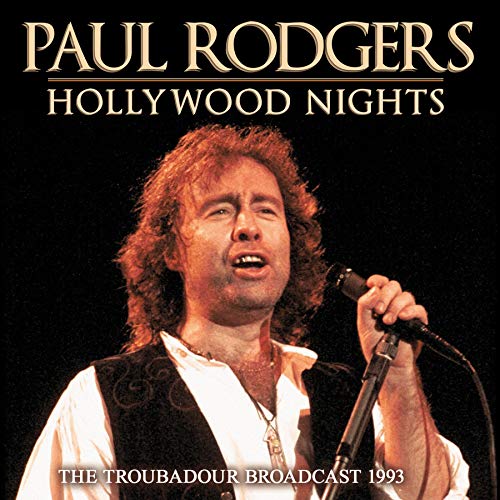 Paul Rodgers singing into a microphone on the "Hollywood Nights" CD cover.