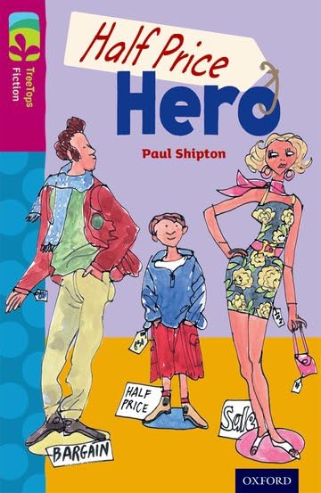 Book cover with illustrated characters and “Half Price Hero” text.