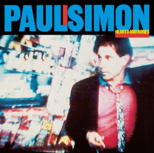Paul Simon album cover, "Hearts and Bones," featuring a portrait of the artist.