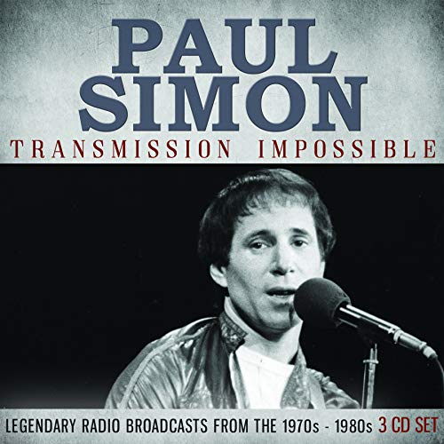 Paul Simon album cover, "Transmission Impossible", featuring a black and white portrait.