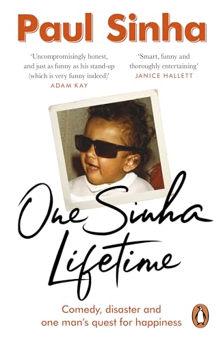 Book cover with portrait of a young boy in sunglasses, titled “One Sinha Lifetime”.