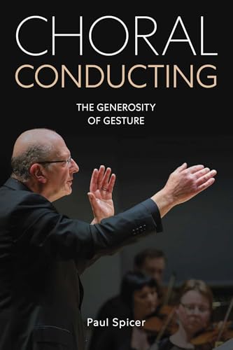 Book cover featuring a conductor with raised hands and blurred choir.