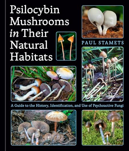 Book cover featuring photos of various psilocybin mushrooms in nature.