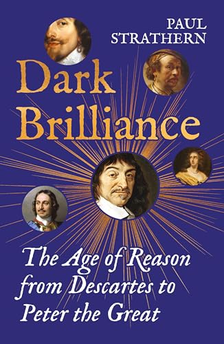 Book cover titled Dark Brilliance featuring portraits of historical figures on a blue background.