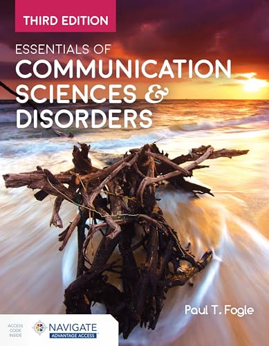 Textbook cover, “Essentials of Communication Sciences & Disorders,” with beach scene.