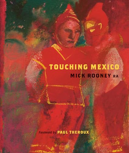 Book cover: "Touching Mexico" with painted figures in red and green.