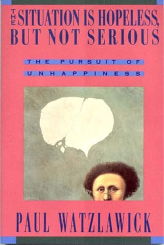 Book cover with red background, cracked speech bubble, and portrait of Paul Watzlawick.