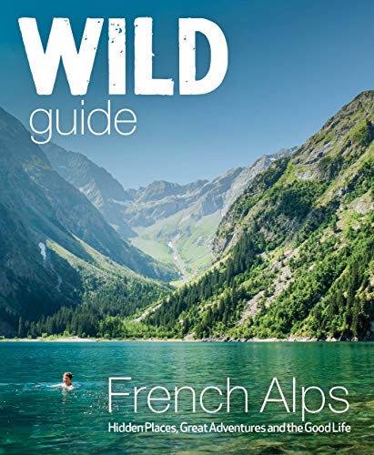 Book cover showing a person swimming in a mountain lake with French Alps background.