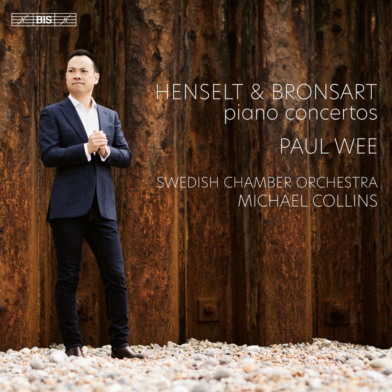 CD cover featuring pianist Paul Wee with text: Henselt & Bronsart piano concertos.