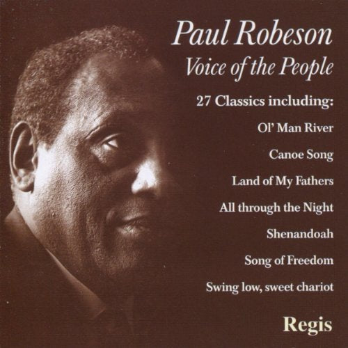Brown CD cover with sepia-toned photo of Paul Robeson and song titles listed.