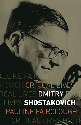 Book cover featuring a sepia-toned portrait of composer Dmitry Shostakovich.