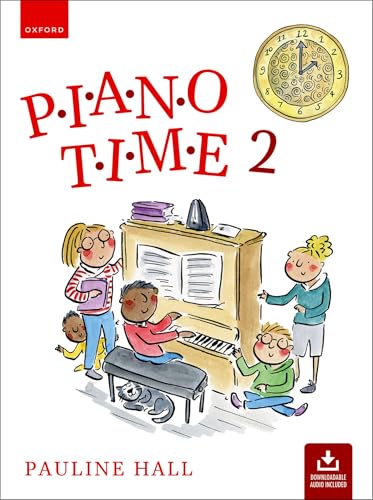 Piano Time 2" book cover with children around a piano illustration.