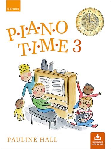 Piano Time 3" cover with children, a piano, and illustrated musical notes.