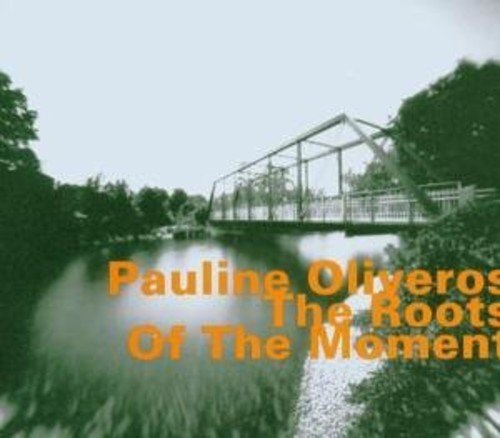 "CD cover with orange text on a green-toned photo of a metal bridge over water."