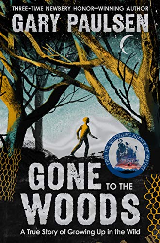 Book cover: silhouette of a child walking into a dark, wooded area.