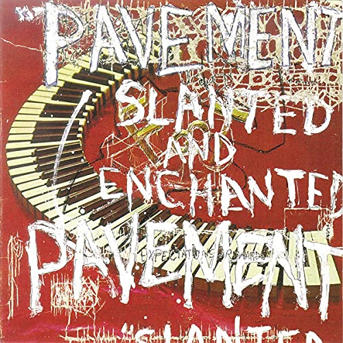 Album cover with a curved piano keyboard on a red background and white text.