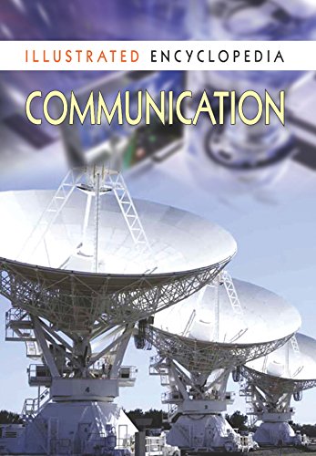 Book cover for "Communication" encyclopedia featuring satellite dishes.